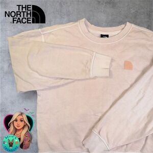 The North Face Womens Small Crewneck Sweatshirt Rose Pink Slouchy Crop Oversized
